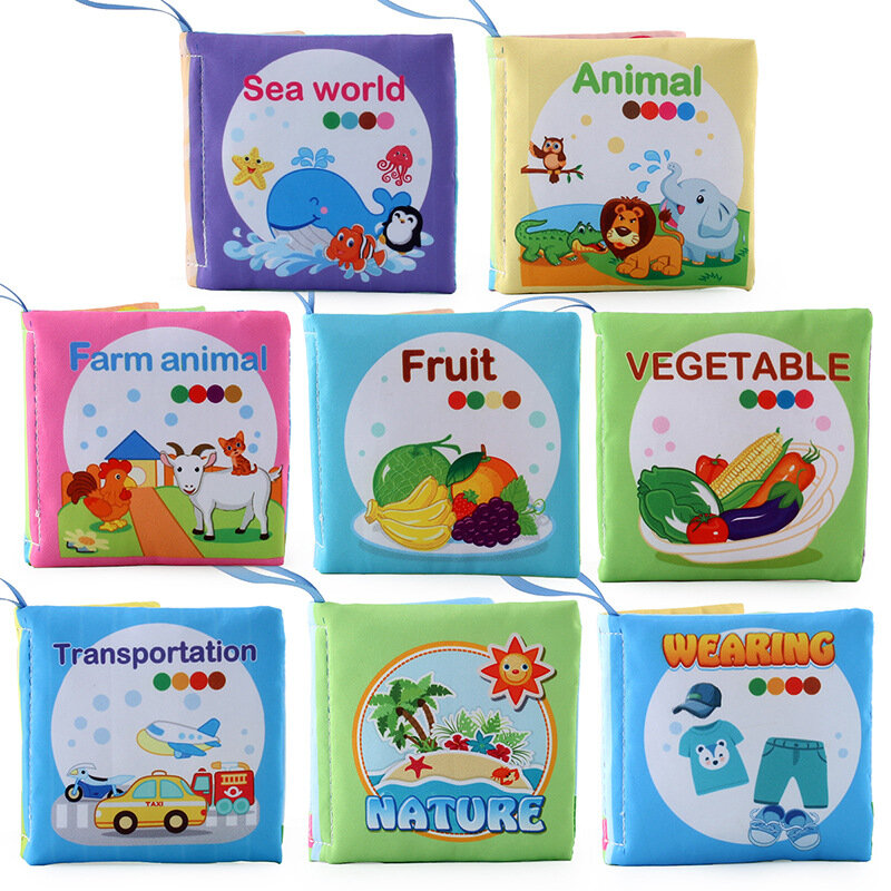 Illuminismo educazione precoce libro di stoffa per bambini libro di cognizione per il trasporto di animali in inglese libro di stoffa per bambini