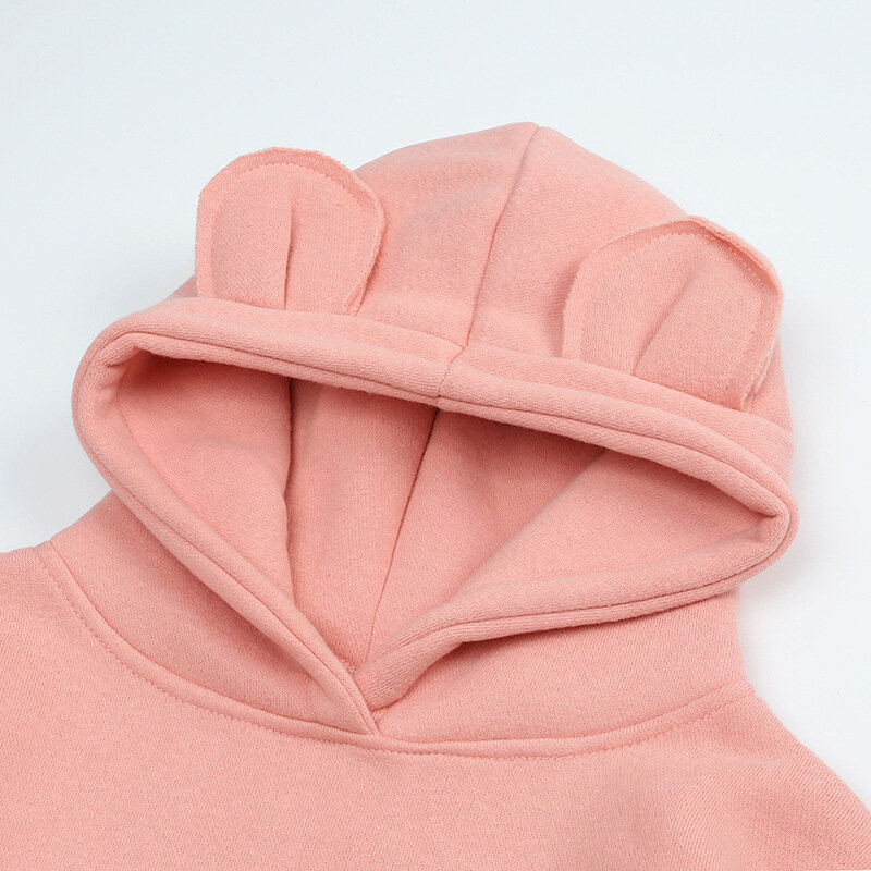 Crianças moda sólida hoodies moletom outono inverno lã roupas agasalho pulôver topos do bebê das crianças do menino roupas
