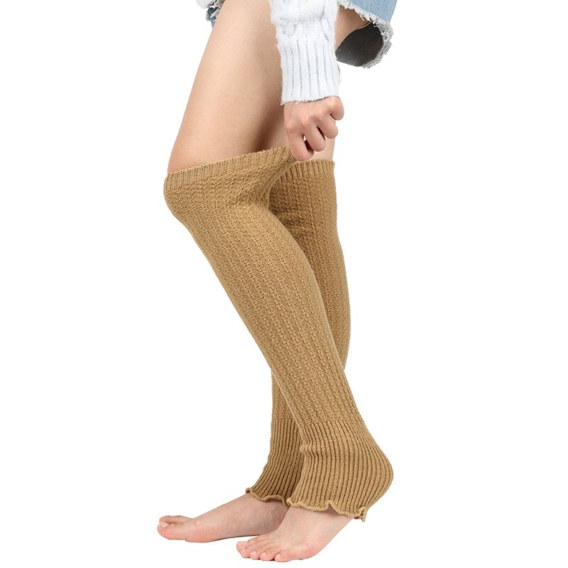 Frauen-Winter-warme Beinwärmer-Kabel stricken gestrickte lange Socken häkeln
