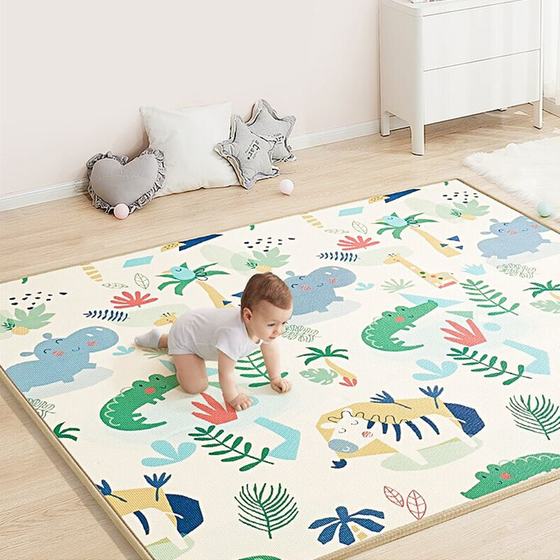 XPE-alfombra de juegos gruesa para bebé, tapete de desarrollo para habitación de bebé, almohadilla para gatear, alfombra plegable para regalo, 1cm
