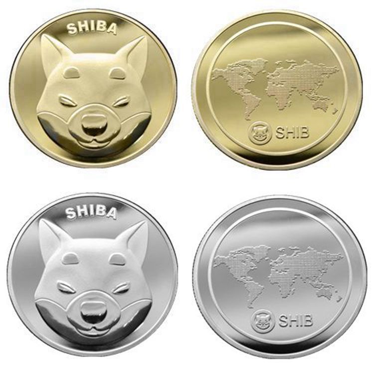 Shiba Souvenir Metalen Vergulde Fysieke Shiba Shib Coin Souvenir Herdenkingsmunten Collectible Munten Cryptocurrency Coin