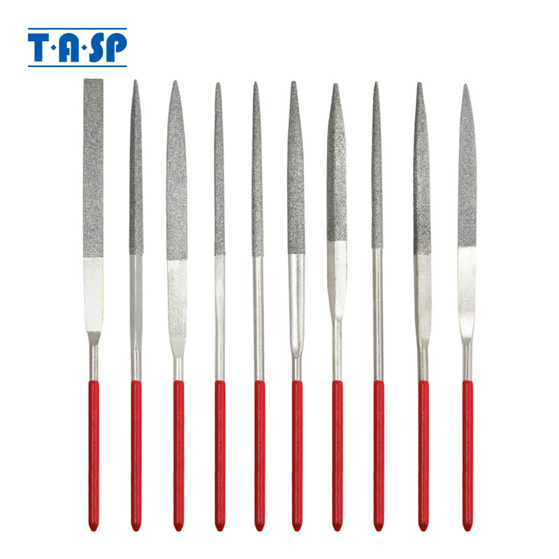 TASP - Juego de diamante archivos de agujas 10 Piezas, multiusos herramientas de lima para tamaño pequeño para lijado, lijado, joyeros