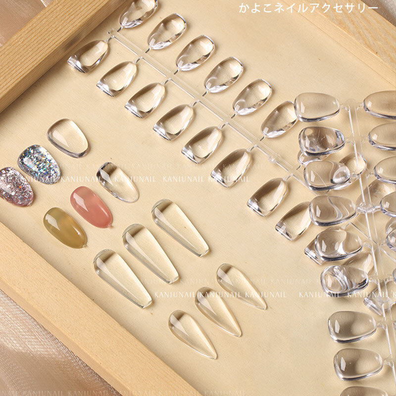 Faux-ongles en forme de cercueil Transparent, en boîte, 30/120 pièces, couverture complète ABS, décorations, pressées sur les ongles