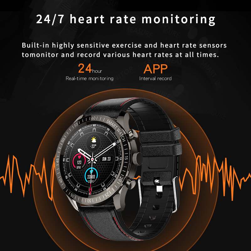 Lige-smartwatch 2021x360 unissex, relógio inteligente esportivo à prova d'água com rastreador fitness, informações de lembrete de frequência cardíaca, 360