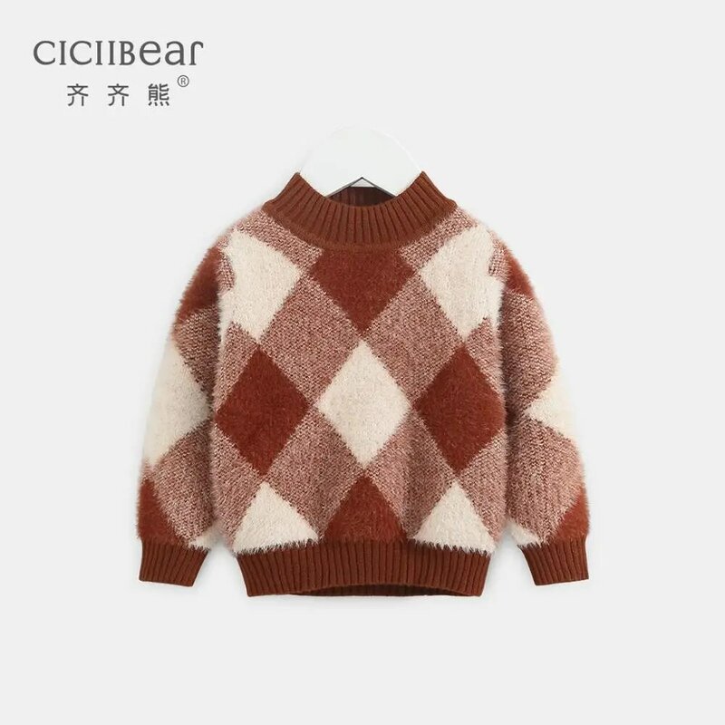 Ciciibear 1-4Y sweter dla dzieci Baby boy ubrania z golfem dla dzieci chłopcy swetry baby girl ubrania miękki ciepły długi rękaw