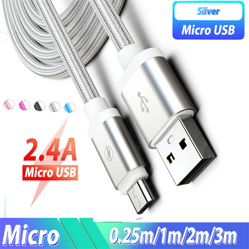 Cable Micro USB para Samsung Galaxy A3, A5, A7, J3, 2016, S6/S7/Edge, J3, J5, J7, 2017, J4, J6, J8, J5, A7, 2018, A10, M10, redmi 8, 8a, 7