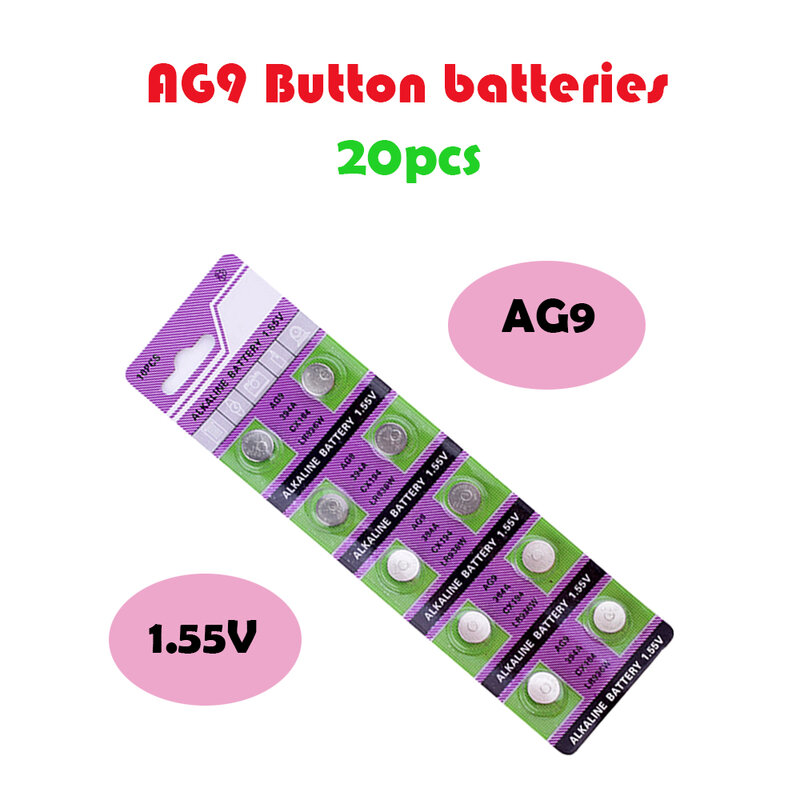 AG9 20 Unidades/pacote 45mAh Bateria de Relógio Bateria Moeda SR936SW 936A X10 394 SR936 194 394-1W 280-17 1.55V Bateria Alcalina Botão