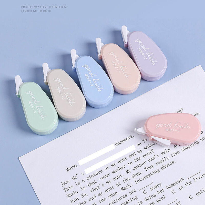 Cintas de corrección de Color Macaron, cinta blanca de secado rápido, cinta de corrección de Color Morandi, ancho, 6 piezas