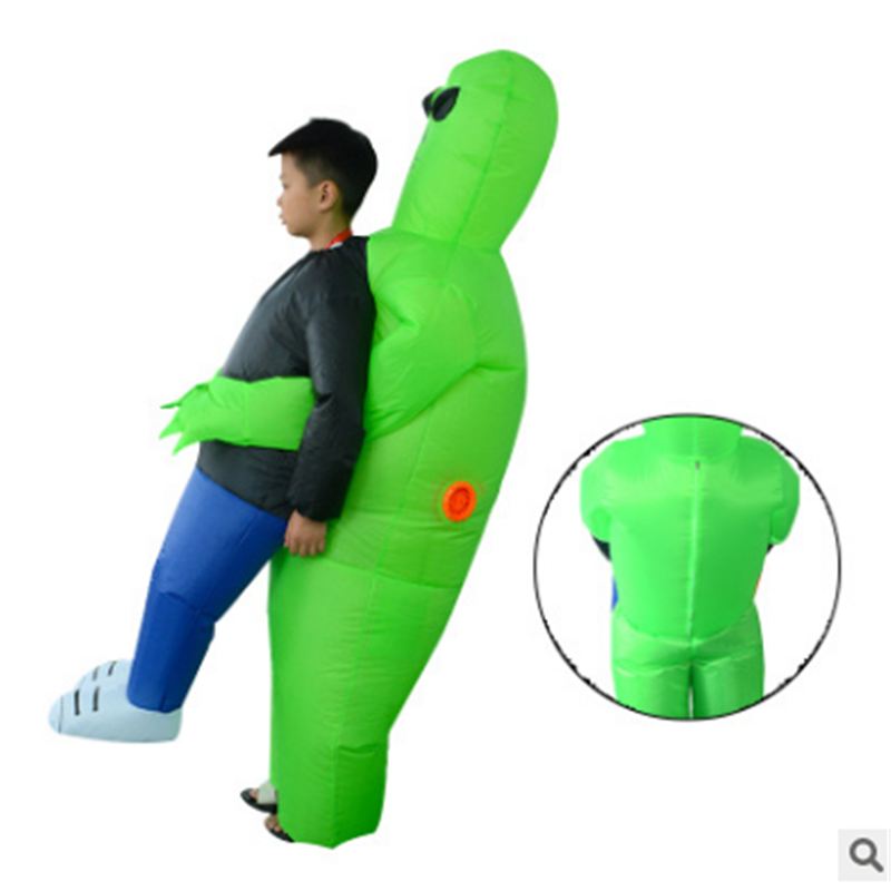 ET-คนต่างด้าว Inflatable Monster เครื่องแต่งกายที่น่ากลัวสีเขียวคนต่างด้าวคอสเพลย์สำหรับผู้ใหญ่ Carnival Purim ...