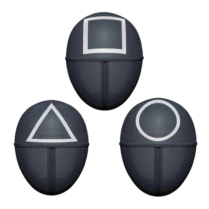 スクエイド-正方形の三角形のプラスチック製マスク,コスプレ,フード付きマスク,ヘッドギア,ハロウィーンの仮面舞踏会のコスチュームアクセサリー
