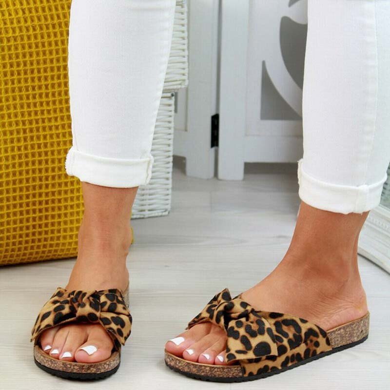 Sandalias Retro de suela gruesa para mujer, zapatos de moda con lazo, zapatillas de verano, novedad de 2021