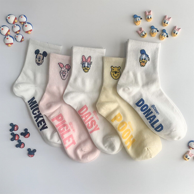 New Disney Anime figure Summer thin Donald Duck Mickey Minnie mouse tube socks Cartoon casual xxx boy and girls Princess sock