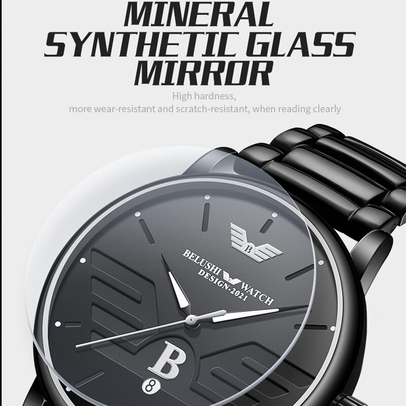 Belushi Men Watch 2021 nuovi orologi impermeabili per uomo orologi da polso al quarzo orologio da polso per uomo orologio di lusso prodotti Dropshipping