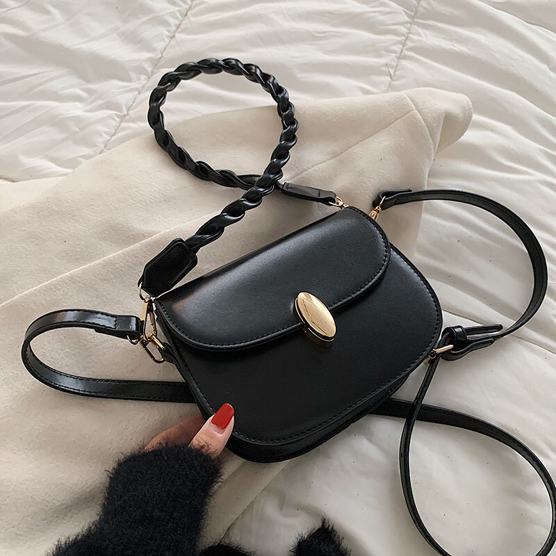 Fashion Black Shoulder Bags for Women Luxury Pu Leather Crossbody Bag  Small Flap Messenger Bag Ladies Brand Design Handbags Sac