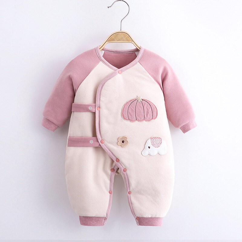 Roupas de bebê uma peça terno outono e inverno bebê inverno jaqueta de algodão quente roupas do bebê recém-nascido