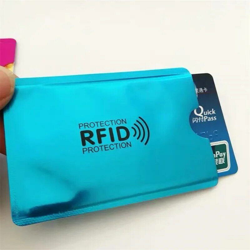 남자 안티 Rfid 지갑 차단 리더 잠금 은행 카드 홀더 Id 은행 카드 케이스 보호 금속 신용 NFC 홀더 알루미늄