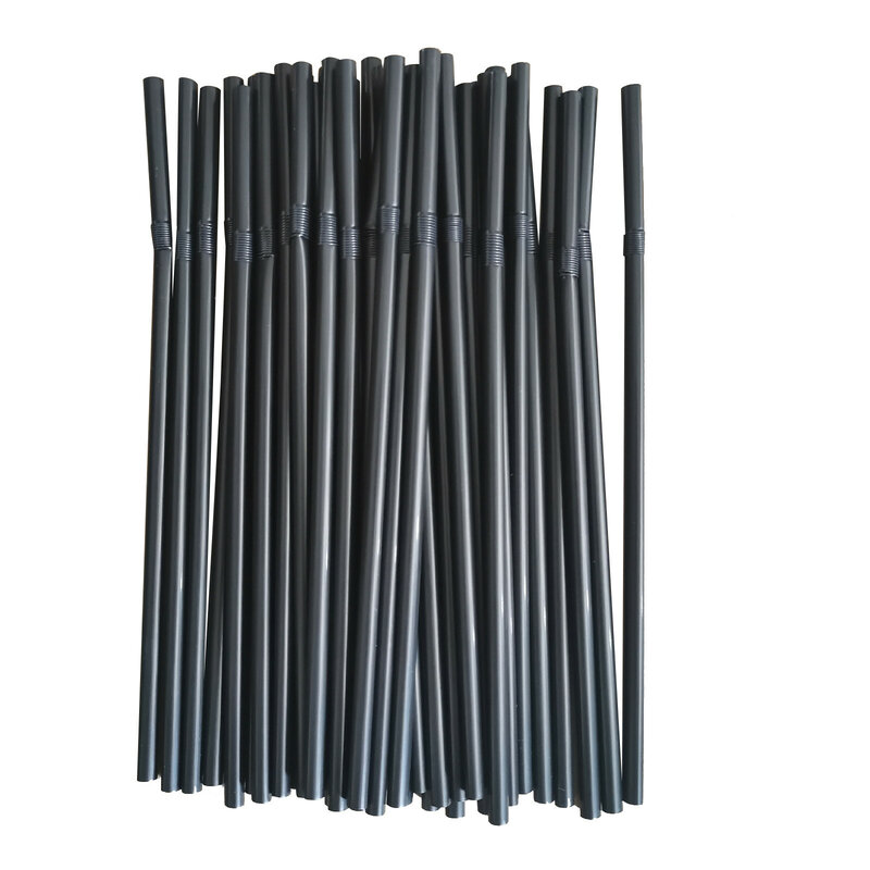 500/1000 шт., черные коктейльные пластиковые соломинки, 21*0,6 см
