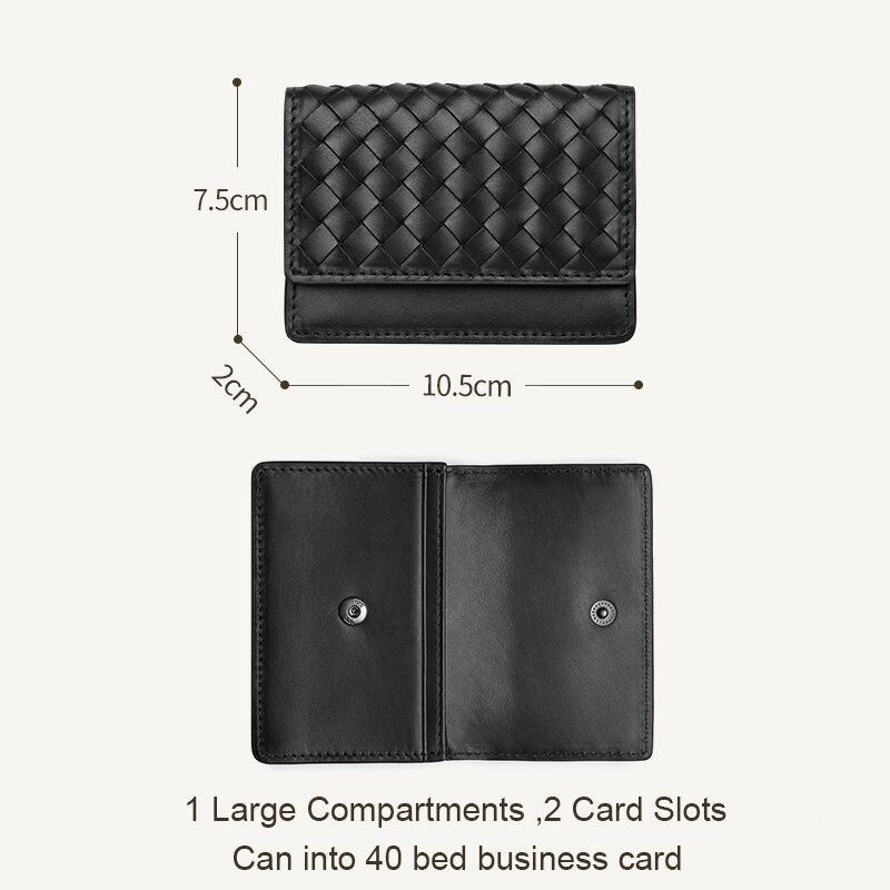 Echtes Leder Visitenkarte Halter Einfache Mode-Business Männer und Frauen Druckknopf Kreditkarte Halter Luxus Marke Design
