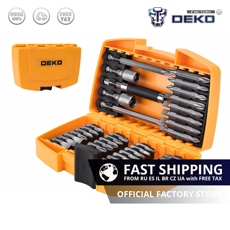 Фабричная розетка DEKO 46 в 1, блестящие/шлицевые биты с магнитным мультитулом, набор ручных инструментов для ремонта бытовой техники