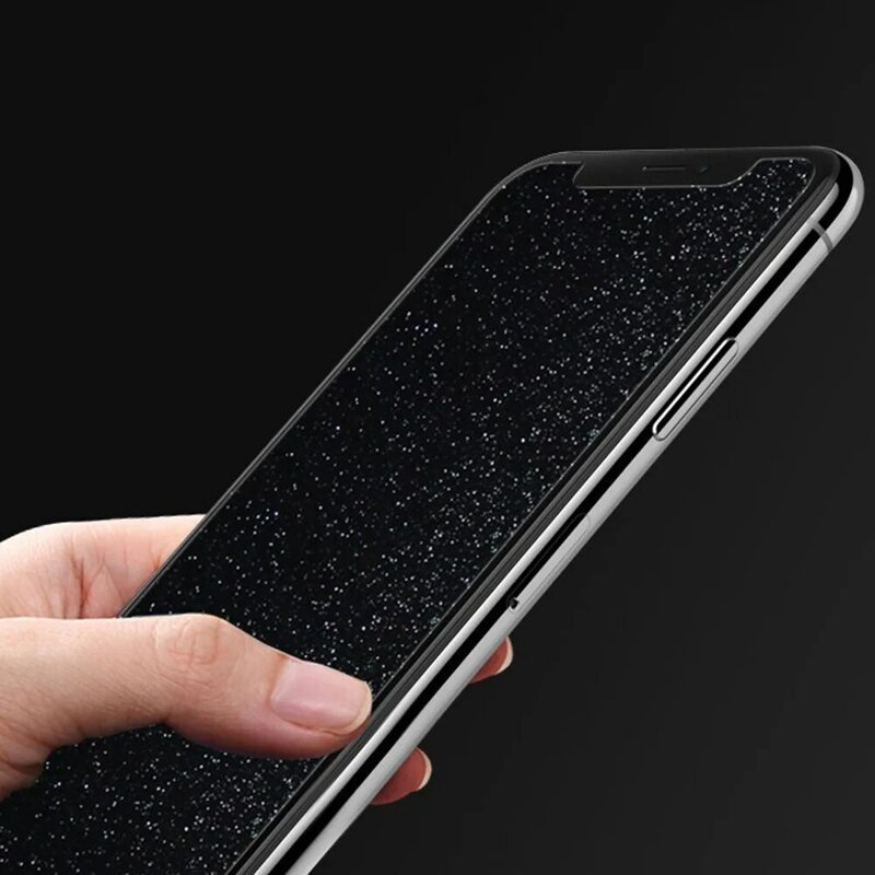 Protecteur d'écran pour iPhone, Film en verre trempé à paillettes de diamant pour modèles 13 Mini 12 11 Pro MAX XR 7 8Plus se 2020