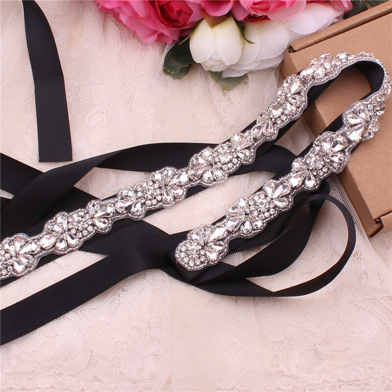 Cinturones de boda para mujer, cinturones nupciales de satén, cinturones de boda de cristal, accesorios de boda