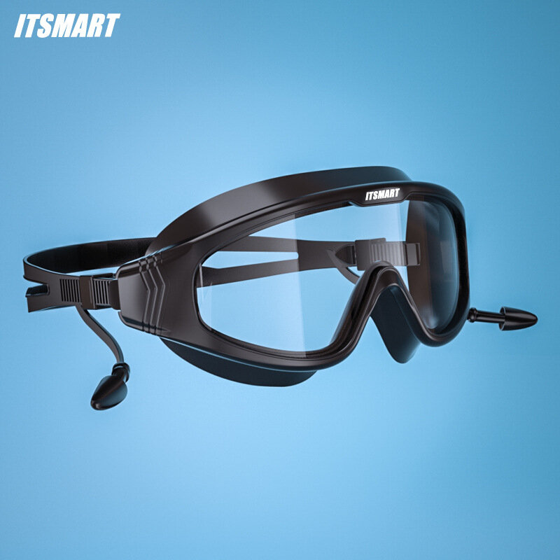 Gafas de natación de verano para hombres y mujeres adultos, lentes generales de montura grande, adecuadas para buceo y natación