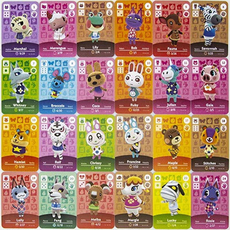 72 unids/lote Animal Crossing Mini tarjetas Ntag215 tarjeta NFC para NS interruptor nuevos horizontes