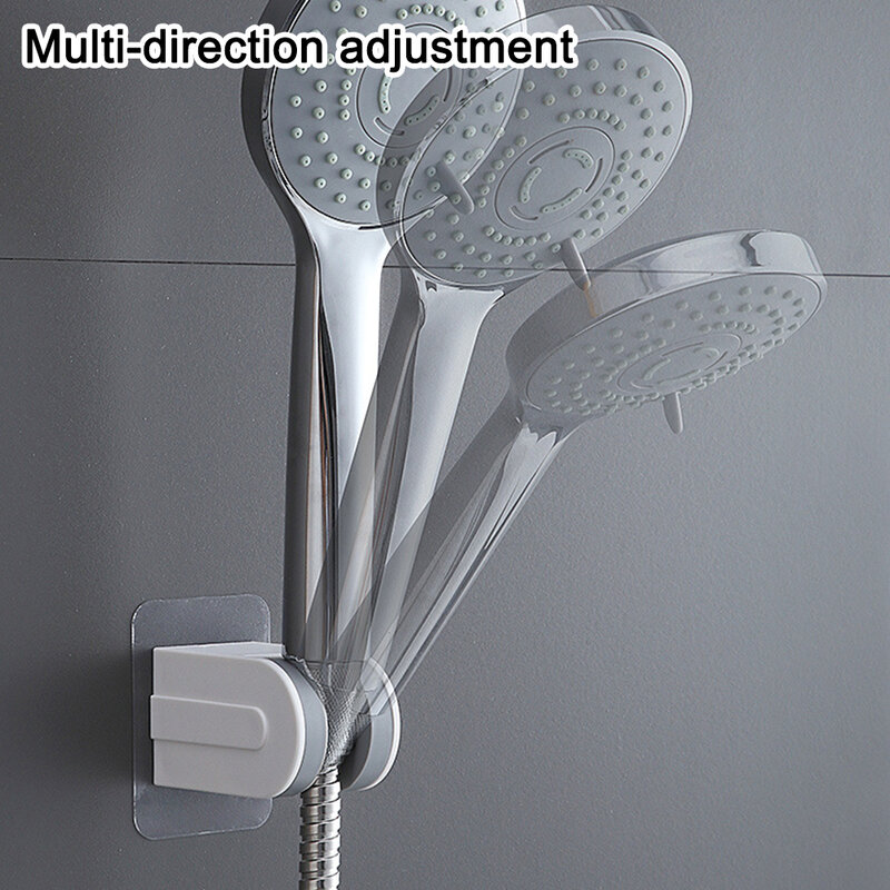 Rączka prysznica uchwyt głowicy dziurkacz bezpłatny uchwyt ścienny regulowana rączka prysznica wspornik głowicy samoprzylepne akcesoria łazienkowe