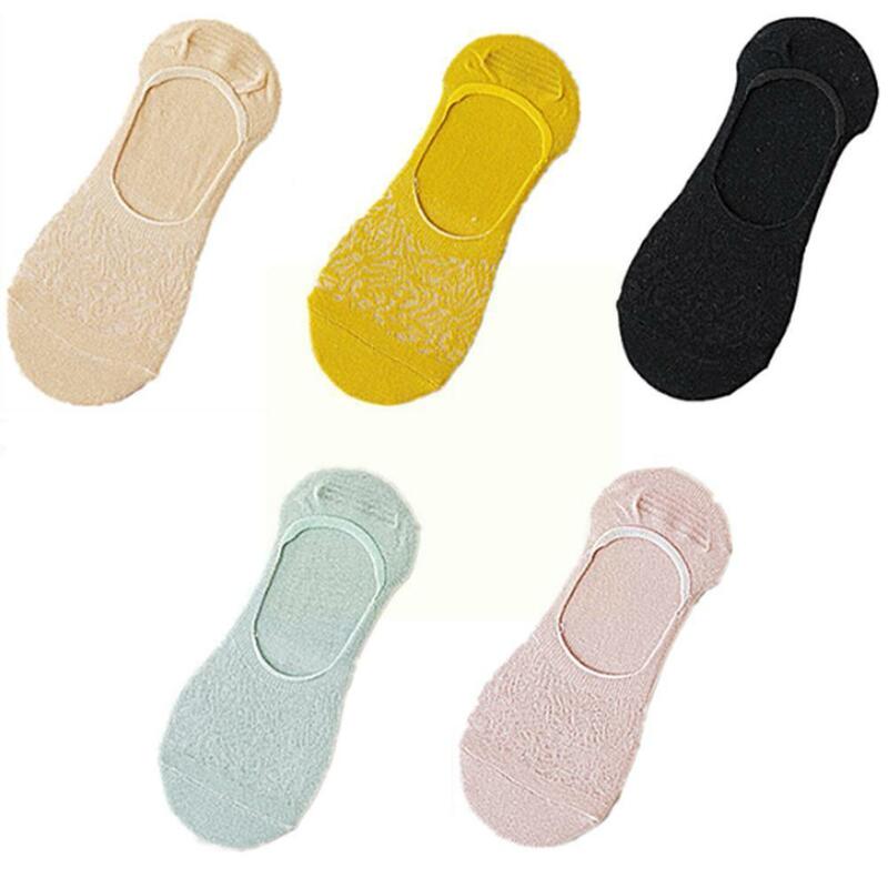 Женские нескользящие носки на весну и лето, невидимые Хлопковые женские носки с глубоким горлом, силиконовые носки Y5h2