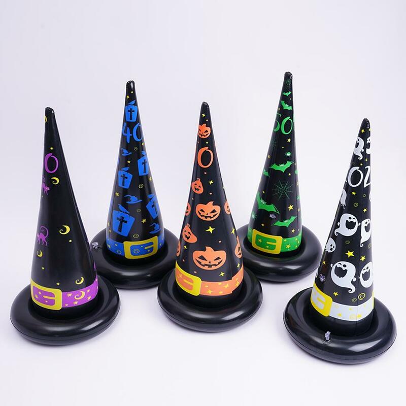 Sombrero inflable de Halloween para niños, forma de sombrero, anillo, juguete educativo