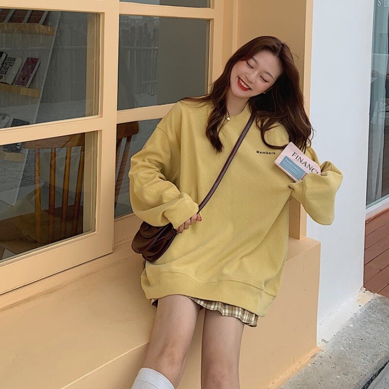 Suéter de estilo suave para mujer, Tops de media longitud amarillos a la moda, prendas de vestir exteriores, abrigo de manga larga, Primavera, nuevo
