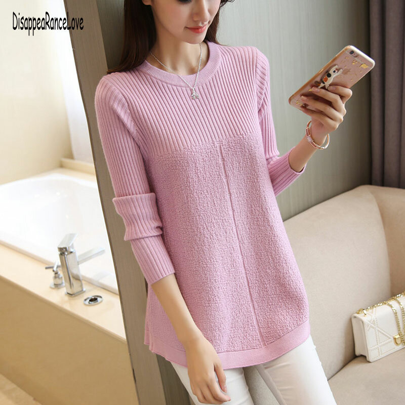 2023 Autumn Winter Sweater Women O-Neck Pullover Women's Knitted Sweater Loose Long Sleeves Women pull femme Tops Sweater