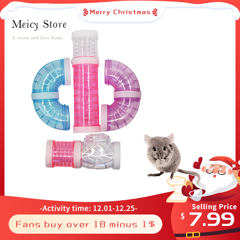 New Hamster Six-Through Tunnel Fittings Transparent Acrylic Cage Hamster Accessories Cheap Small Pet Toys Supplies