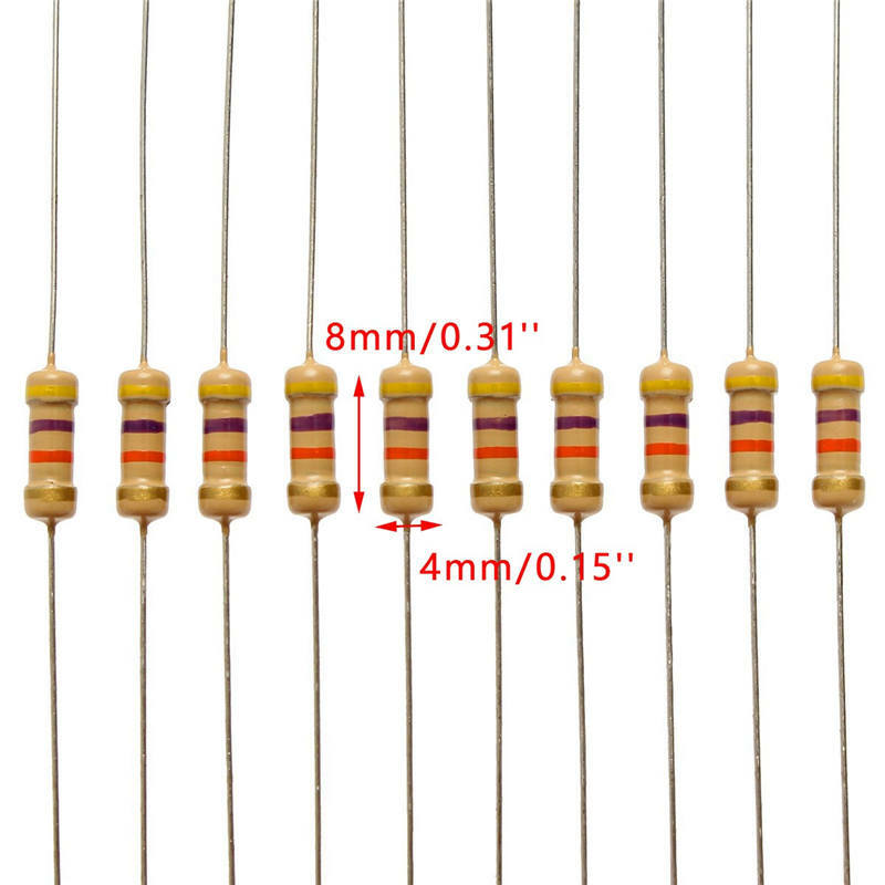 Conjunto de resistores de metal, 300 peças, 30 agulhas de resistor de metal, 1/2w, ohm, 1 ohm-3m