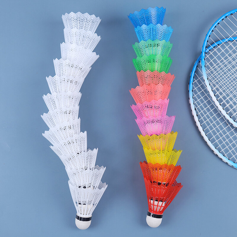 12 sztuk kolorowe piłki do badmintona przenośne produkty do badmintona podróże sportowe lotki treningowe materiały zewnętrzne zestaw do badmintona
