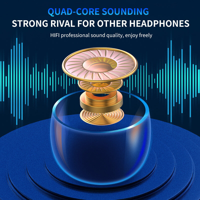 TWS Headphone Nirkabel Kotak Pengisi Daya 5.0 MAh Earphone Bluetooth 2000 Stereo Olahraga Tahan Air Headset Earbud dengan Mikrofon