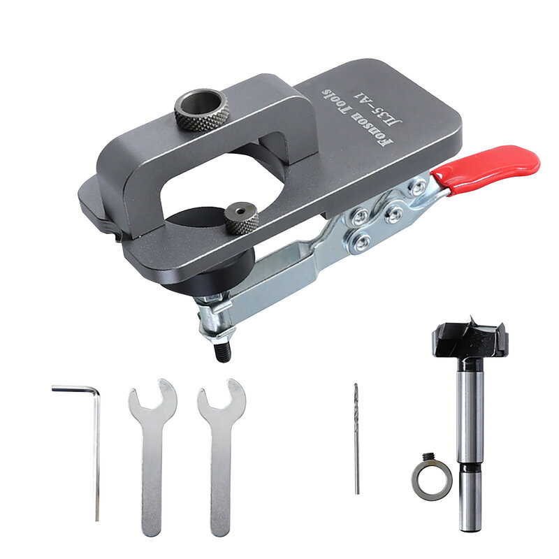 35mm Hinge Boring Jig Kit  Alloy Hole Opener Template Woodworking Hole Puncher Drilling Guide Locator Surport Dropshipping