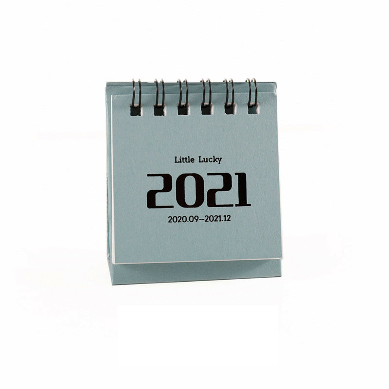 Mini Agenda de escritorio de papel Simple, planificador diario dual, planificador de mesa, organizador de Agenda anual, 2021