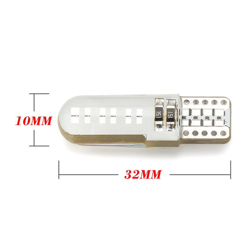 10PCS T10 W5W LED car interior light COB silicone auto Signal lamp 12V 194 501 Side Wedge reading parking bulb for car styling