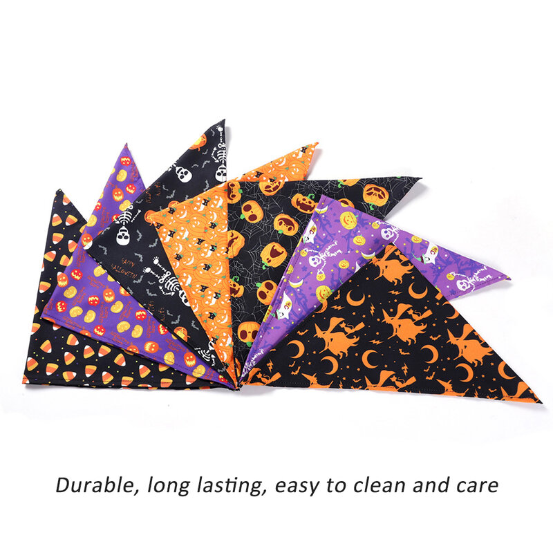 Pañuelos de 2 piezas para perro, conjunto de bufanda triangular para Halloween, decoración para mascotas, accesorios para gatos y perros