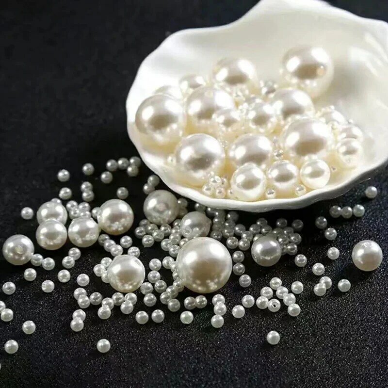 Perles rondes en vrac de 3/4/5/6/8/10/12/14/16mm, perles en acrylique, perles d'espacement d'imitation pour la fabrication de bijoux, perles de vêtements de bricolage