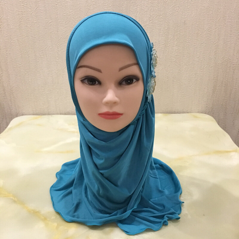 Hồi Giáo Nhỏ Cô Gái Hoa Băng Lụa Hồi Giáo Khăn Choàng Khăn Trùm Đầu Arab Trẻ Em Turban Thờ Phượng Hat Đã Sẵn Sàng Để Mặc Ramadan quà Tặng