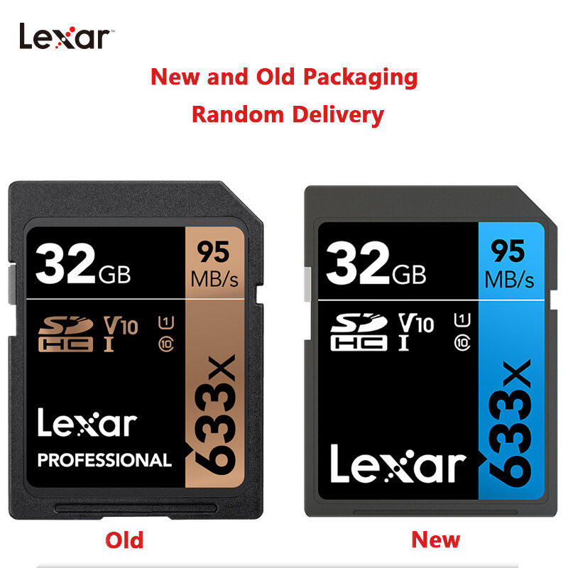 Lexar 1080p 3D 4K 비디오 카메라 용 정품 633x 16G 32GB U1 SDHC 64GB 128GB 256GB 512GB U3 SD 카드 SDXC 클래스 10 메모리 카드