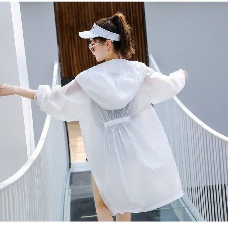 Ropa de protección solar con capucha para mujer, ropa de talla grande con capucha, nueva moda coreana, chaqueta fina con protección solar UV, Y202, 2021