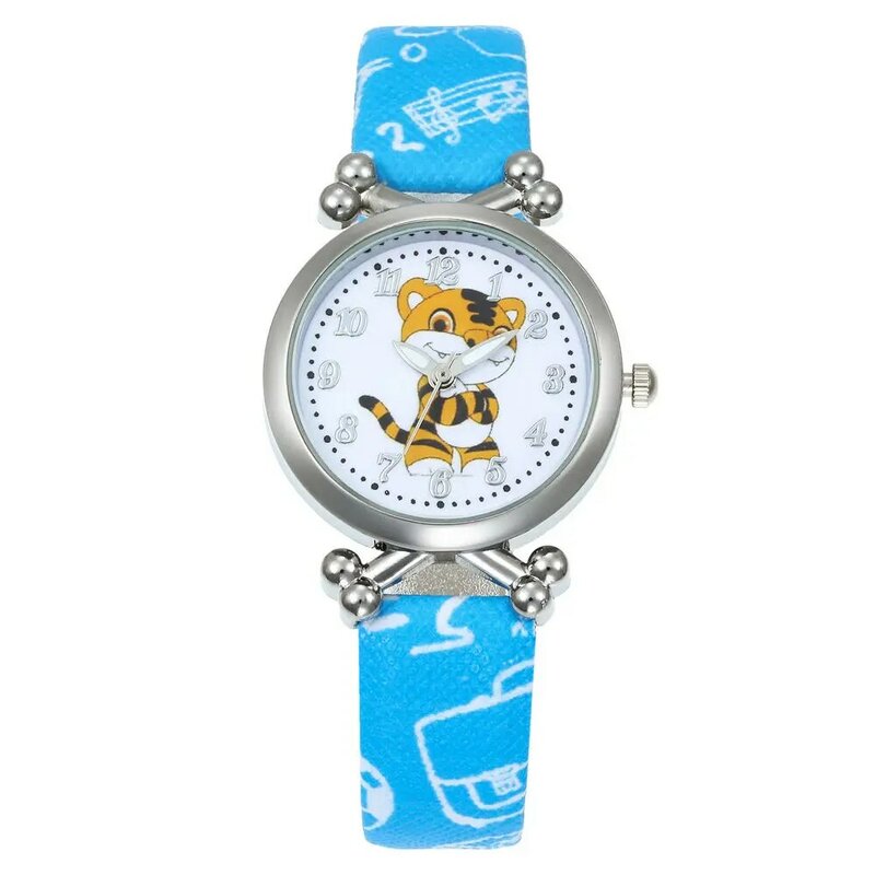 크리스마스 키즈 선물 귀여운 작은 호랑이 소녀의 소년의 어린이 시계 스포츠 시계 가죽 스트랩 만화 시계 새로운 패션 시계