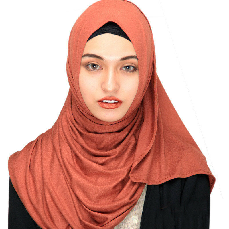Châle Hijab pour femmes, voile, écharpe musulmane, couture, haute qualité, solide, nouveau, Patchwork, Jersey, mode