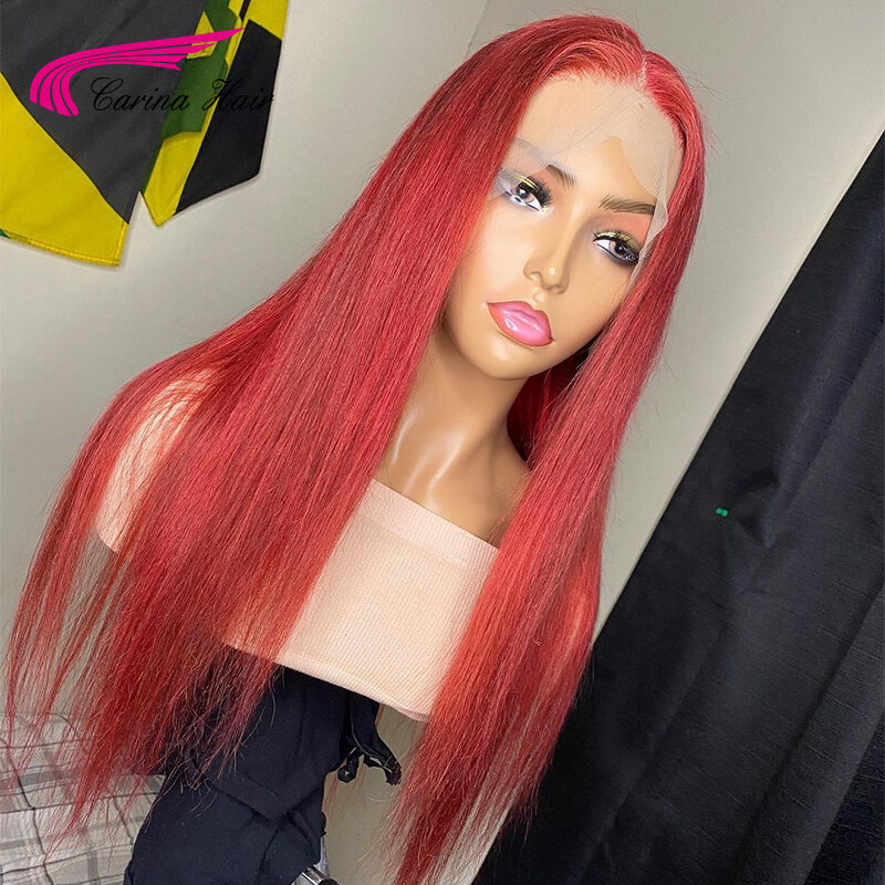 13X4 Lace Front Human Hair Wigs Lace Wig 99J Straight 180density Human Hair Lace Frontal Wigs Lace Frontal Wigs For Women