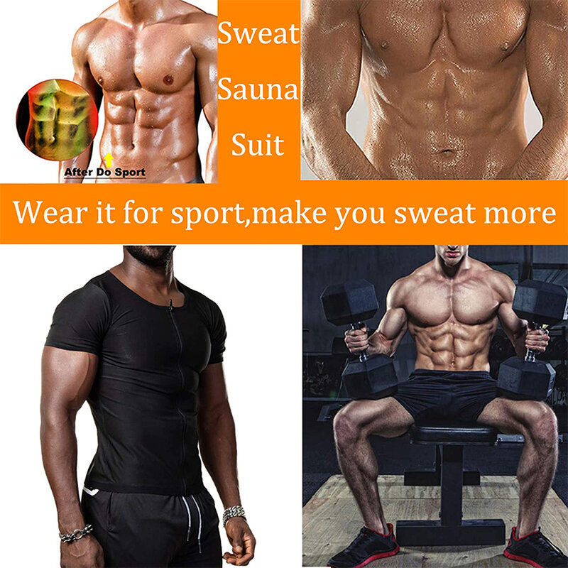 Traje de sudor térmico para hombres, camisetas sin mangas, entrenador de cintura, chaleco, traje de Sauna, moldeador de cuerpo, camisa de entrenamiento de compresión, ropa interior adelgazante