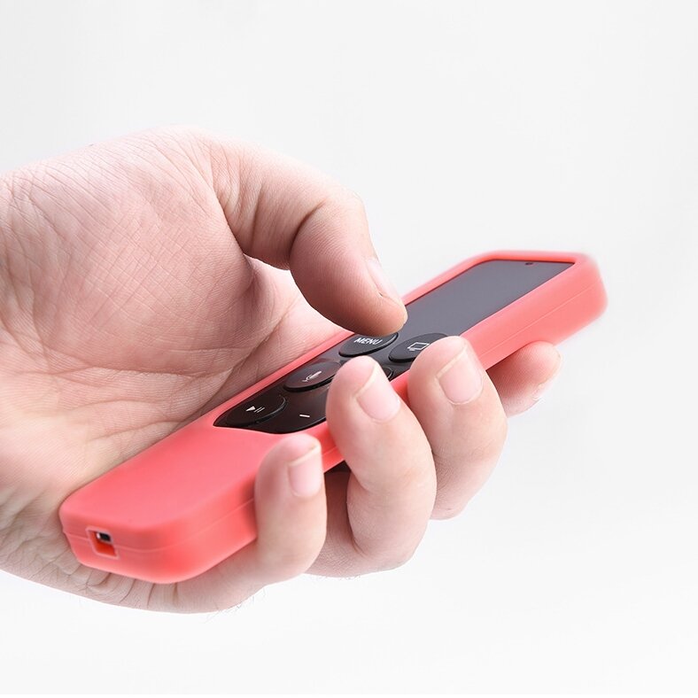 Funda protectora de silicona para Apple TV 4 funda colorida a prueba de polvo #Red impermeable y antideslizante 
