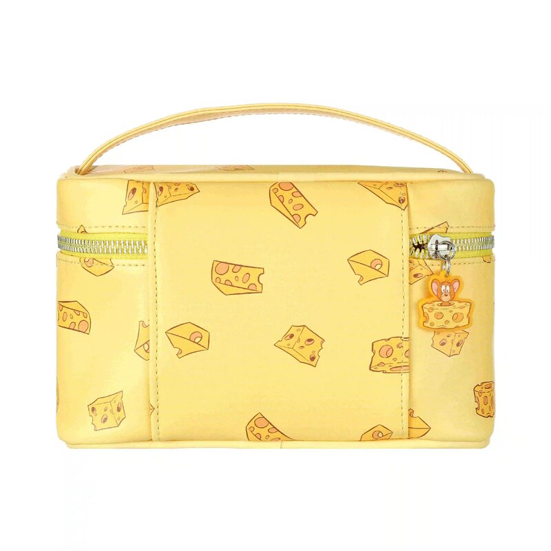Mini bolsa de queijo i love tom e jerry, coleção de cosméticos engraçada queijo